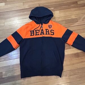 Starter NHL Chicago Bears Hooded Sweatshirt Blue & Orange Zip UP MEN’s XL P1-15